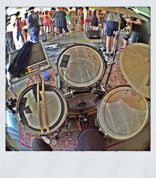 A drummer’s view while working